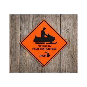 Michigan DNR Snowmobile Trail Sign Dept Natural Resources Winter Snow Ski